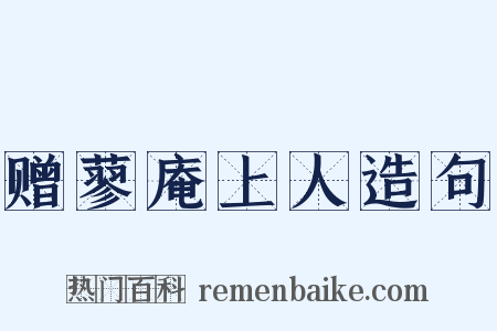 赠蓼庵上人造句是什么意思的图片